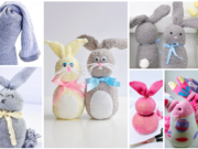 Inspirace na velikonoční zajíčky z barevných ponožek a rýže!