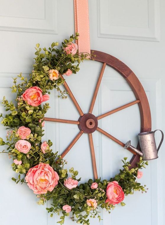 Inspirace na originální jarní dekorace, které zkrášlí Vaše vchodové dveře
