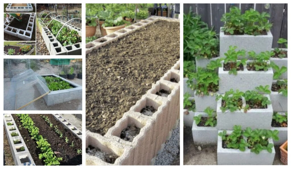 Vyvýšené záhony z betonových tvárnic – Na zeleninu, jahody i oblíbené květiny