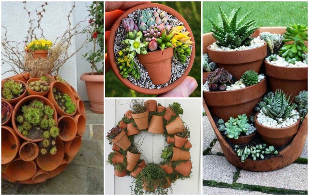 Krásné nápady, jak z terakotových květináčů vyrobit zahradní dekorace