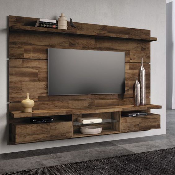 Využijte obyčejné dřevo jako pozadí vaší televize: 20+ skvělých inspirací!