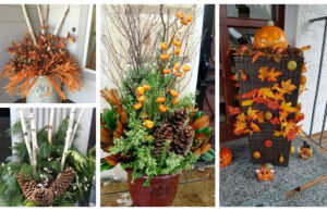 Vysoké květináče určitě neschovávejte: 28+ podzimních inspirací, na kouzelné dekorace před dveře!