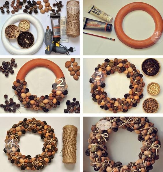 Vytvořte si vlastní podzimní věnec: Stačí Vám polystyrénový kruh za pár korun