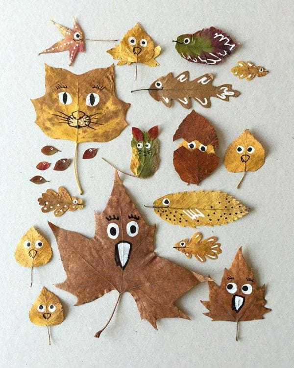 31+ překrásných nápadů na tvoření z podzimního listí: Nápady, které si Vaše děti zamilují!