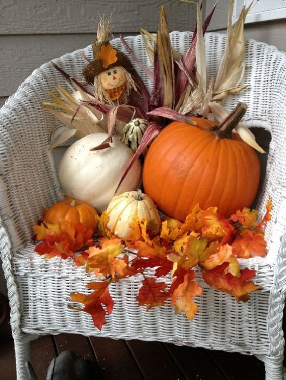 Proměňte obyčejné křeslo, židli či lavičku v krásnou podzimní dekoraci!
