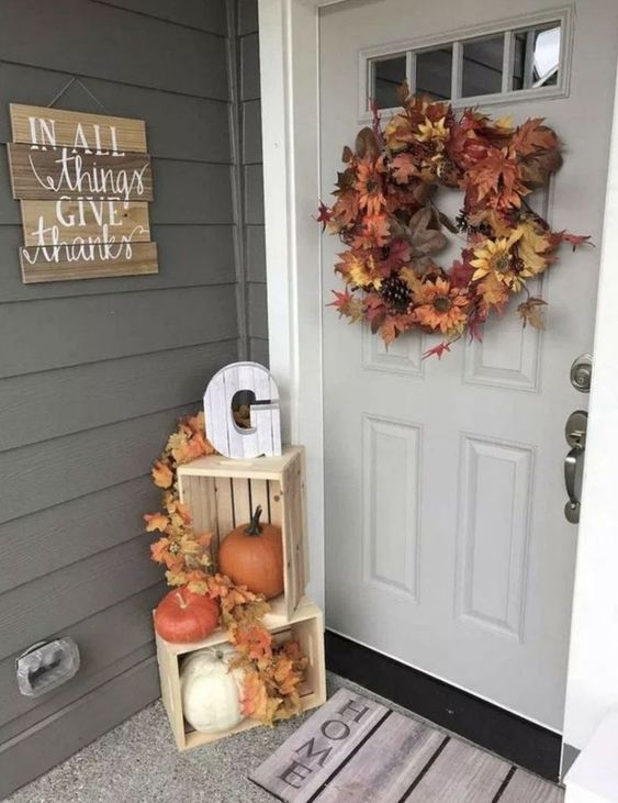 Jednoduché podzimní dekorace – Základem je dřevěná přepravka!