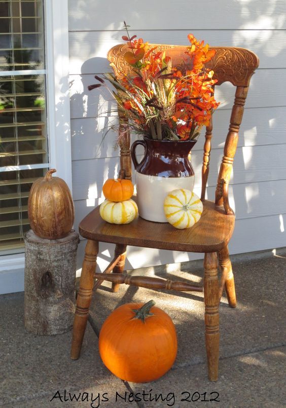 Proměňte obyčejné křeslo, židli či lavičku v krásnou podzimní dekoraci!