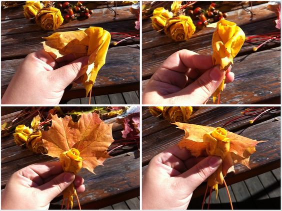Využijte obyčejné popadané listí k vytvoření krásné listové květiny!
