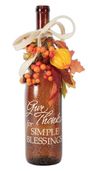 Využijte skleněnou flašku k vytvoření podzimní dekorace! Prima inspirace
