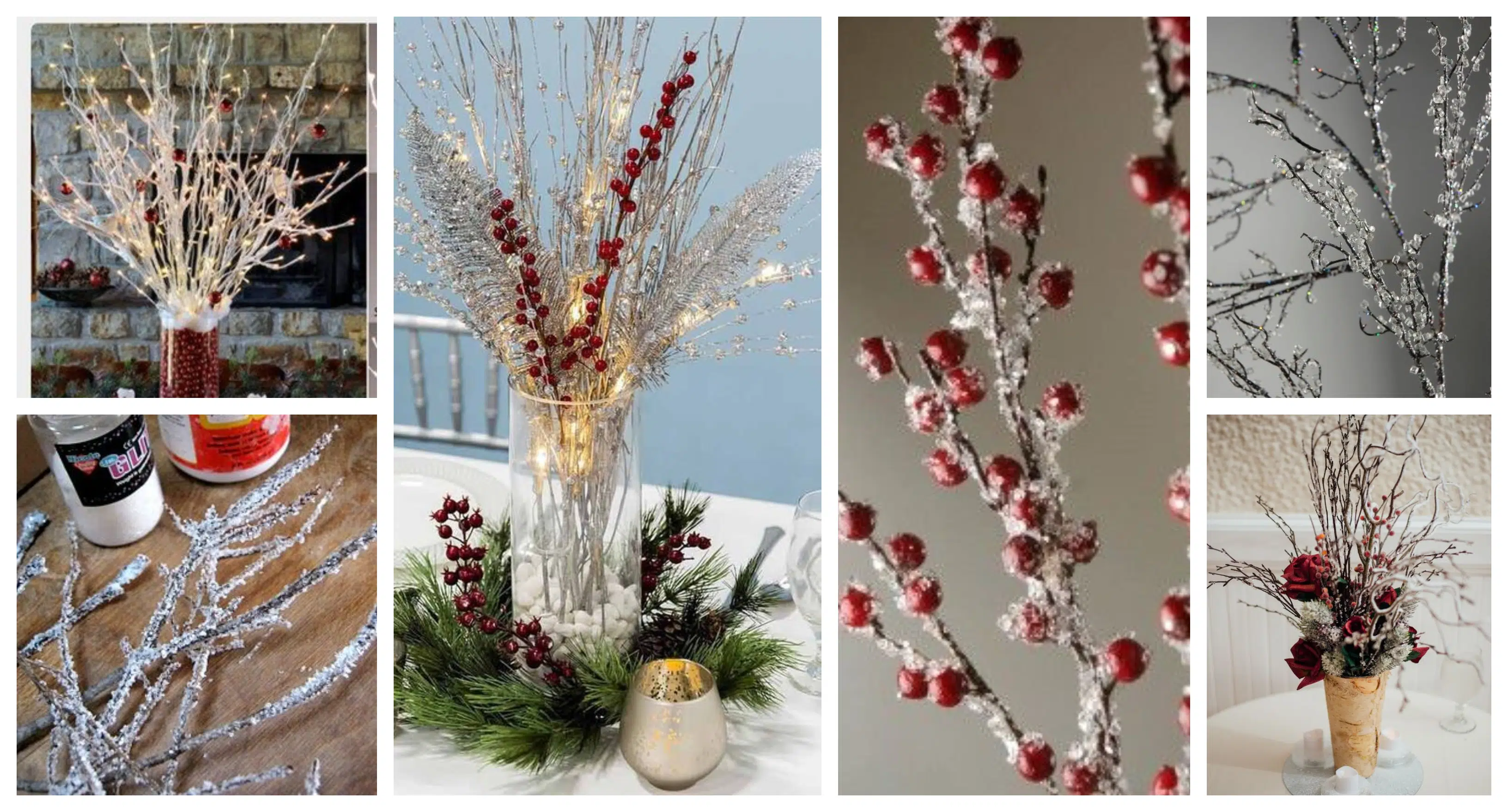 Větvičky a proutí stačí natřít lepidlem a posypat solí: Překrásné zimní kytice Větvičky a proutí stačí natřít lepidlem a posypat solí: 18+ zimních kytic!