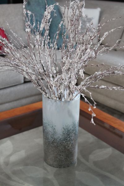 Nasbírané větvičky a proutky stačí natřít lepidlem a posypat solí – Zimní dekorace