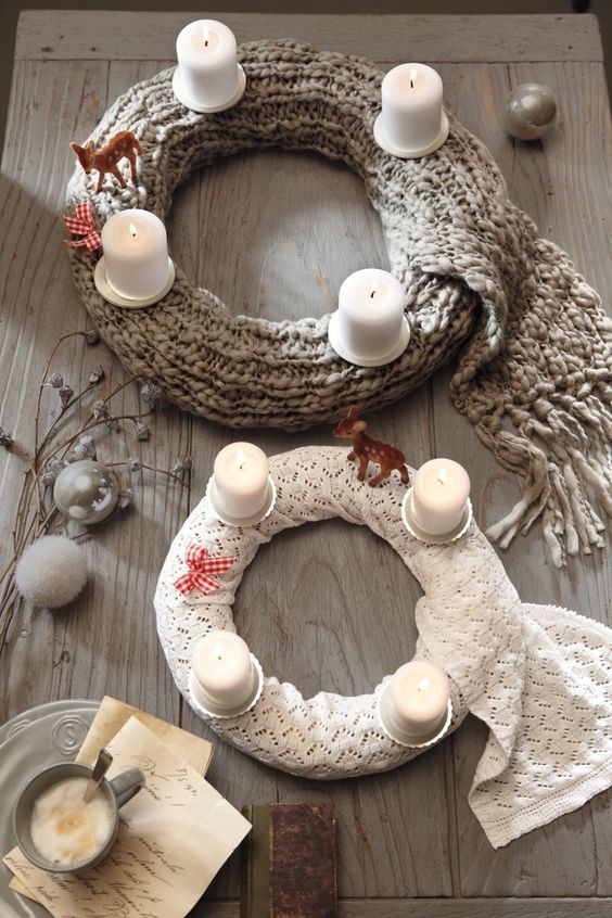 Vyrobte si jeden z těchto krásných, pletených věnců – Krásná adventní dekorace!