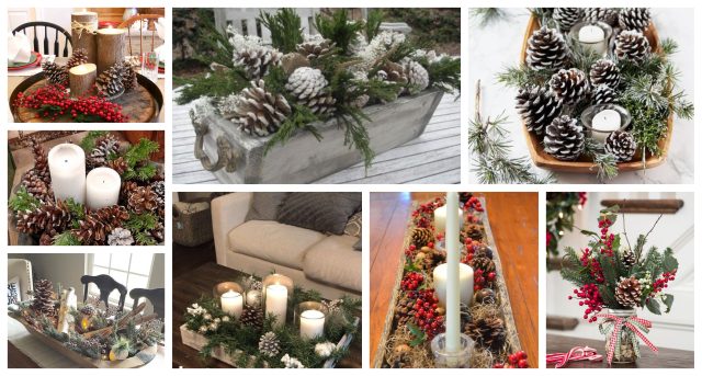 Přírodní dekorace na vánoční stůl: 20+ překrásných inspirací