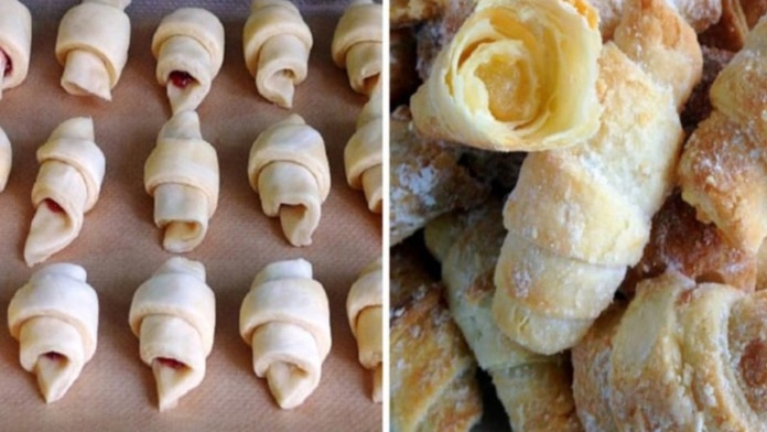 Recept na domácí Croissanty s marmeládou či nutellou
