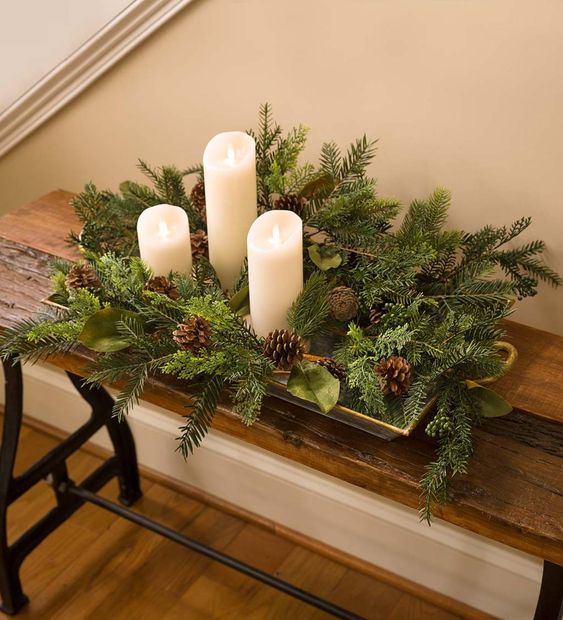 Přírodní dekorace na vánoční stůl: 20+ překrásných inspirací