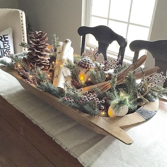Přírodní dekorace na vánoční stůl: 20+ překrásných inspirací