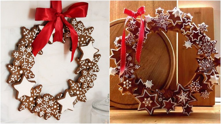 Dekorace z vánočních perníčků – Vytvořte si z nich věnce, řetězy i ozdoby