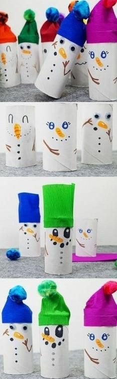 Rodiče, tohle si Vaše děti zamilují – zimní tvoření z ruliček toaletního papíru