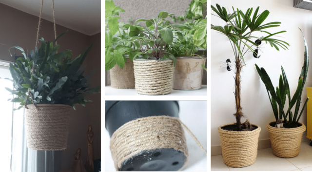 Provázek na zkrášlení květináčů