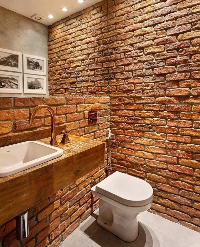 Inspirace na cihlový obklad v koupelně – Stačí ho dát jen na jednu stěnu