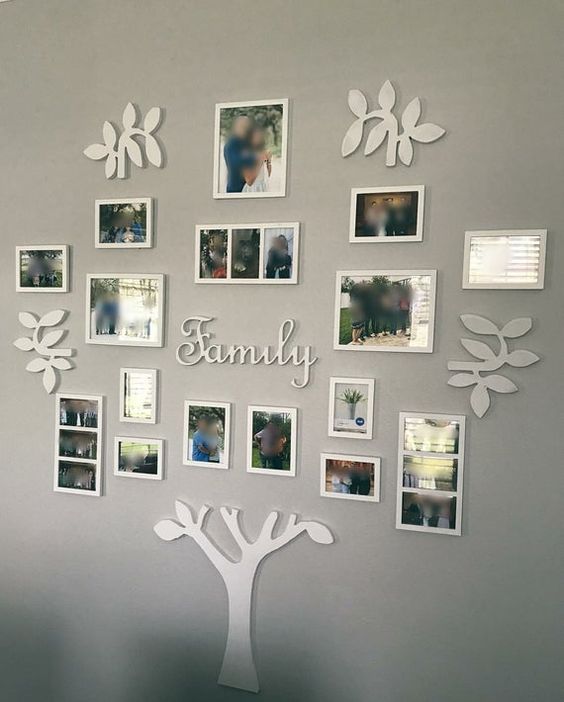 Krásné nápady na to, jak rozvrhnout rodinné fotografie na stěně