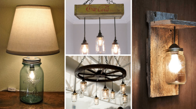Originální inspirace a nápady na lustry či lampy: Využijte obyčejné zavařovací sklenice!