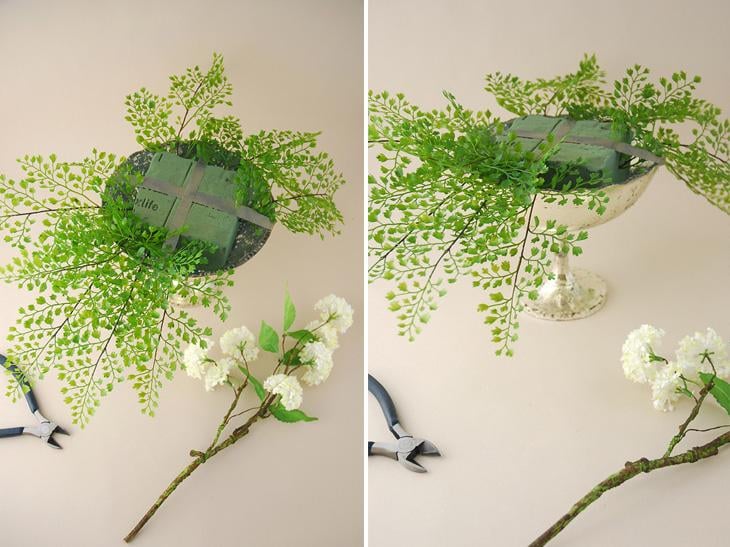 Skvělý způsob, jak vytvořit jarní dekorace pomocí zelené aranžovací hmoty