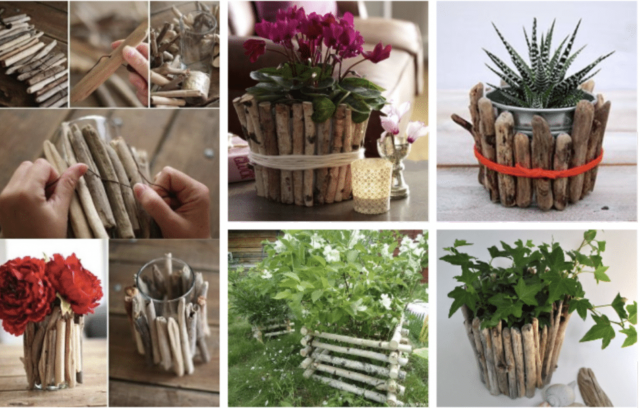 Skvělý tip na zkrášlení vašich květin! Využijte obyčejné klacíky a větve