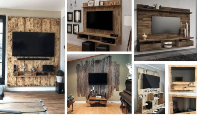 Využijte obyčejné dřevo jako pozadí vaší televize: 20+ skvělých inspirací!