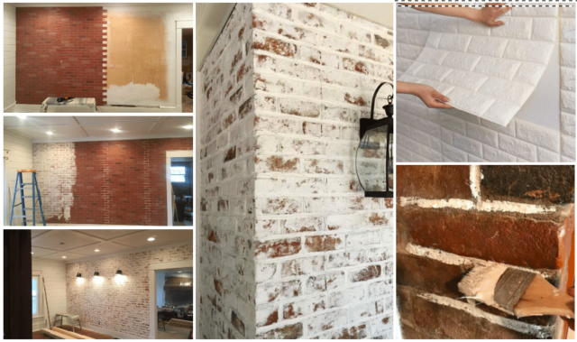 Jak postavit falešnou cihlovou zeď za pomoci cihlových obkladů a bílé barvy!