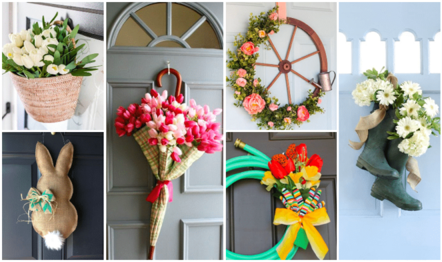 Inspirace na originální jarní dekorace, které zkrášlí Vaše vchodové dveře