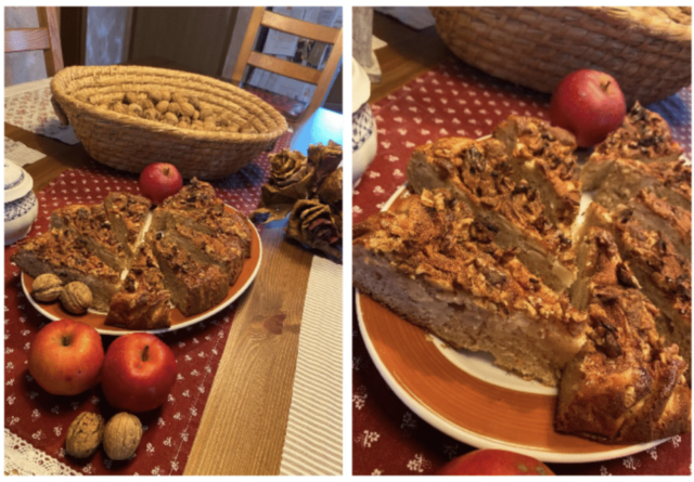 Recept na jablečný koláč s vlašskými ořechy