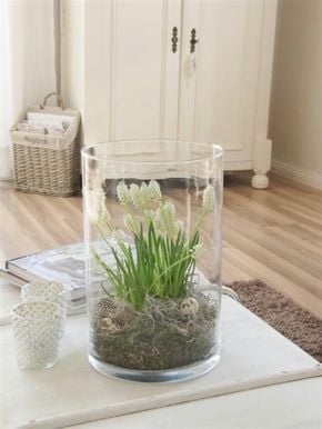 Využijte skleněnou nádoba nebo zavařovací sklenice – Jarní dekorace do domácnosti