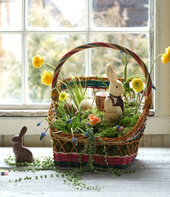 Využijte starý proutěný košík k vytvoření krásné jarní dekorace: 25+ inspirací