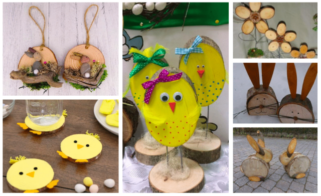 Originální dekorace vytvořené z odříznutého plátku dřeva