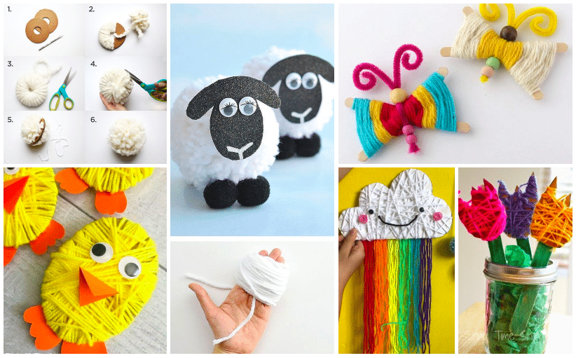 Inspirace na barevné tvoření z bavlnek a výroba jarních dekorací pro děti!