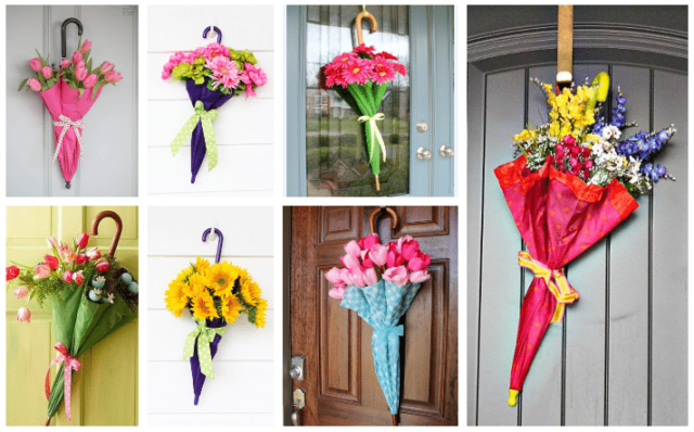 Krásné jarní dekorace na vchodové dveře: Postačí vám obyčejný deštník! Krásné jarní dekorace na vchodové dveře: Postačí vám obyčejný deštník!