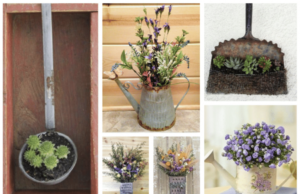 Květinové dekorace ze starých nástrojů: Využijte lopatky, struhadla a nádobí!