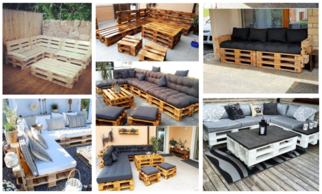 Inspirace na venkovní sezení ze starých palet
