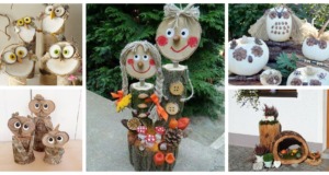 Vyzdobte si vchodové dveře na podzimní měsíce: Dekorace ze dřeva, šišek a dýní BeFunky collage 36