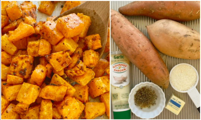 Recept na pečené batáty s parmezánem a kořením