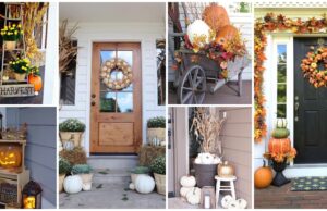 Podzimní dekorace na vchodové dveře