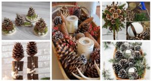 20+ úžasných zimních dekorací vytvořených ze šišek