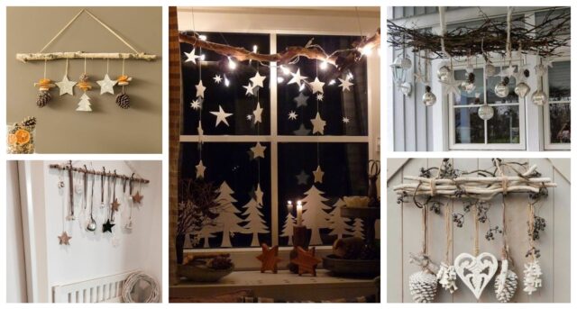 krásná přírodní dekorace do domácnosti: zavěste větev na strop nebo stěnu