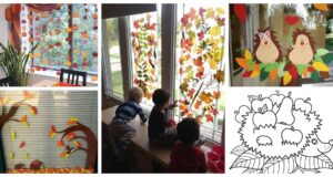 Podzimní výzdoba oken + šablony
