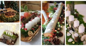 Dřevo, len a svíčky: Zapomeňte na nudné ubrusy. Nejkrásnější nápady na adventní stůl BeFunky collage 95