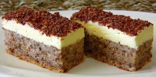 Recept na ořechový dezert s vanilkovým krémem