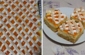 Recept na mřížkovaný koláč s marmeládou a zakysanou smetanou