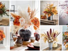 Květinové výzdoby stolu s podzimními prvky