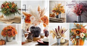 Květinové výzdoby stolu s podzimními prvky